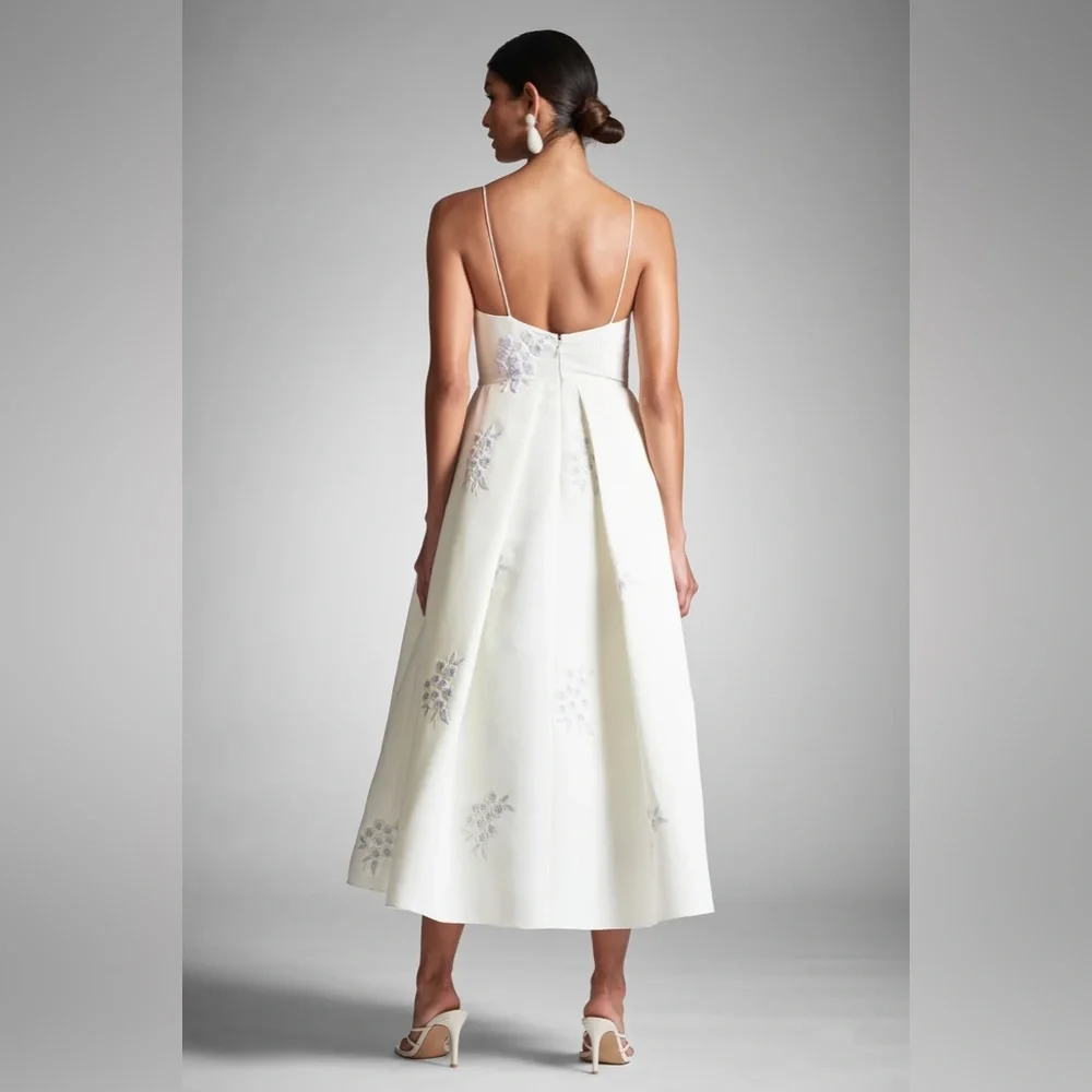 Sachin & Babi Audra ivory embroidered floral midi dress - Picture 3 of 9